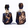 Assembled Synthetic Bronzite and Lapis Lazuli Openable Perfume Bottle Pendants G-S366-059A-4