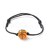 Dyed Natural Wood Sport Theme Beaded Braccelet BJEW-JB09185-4