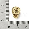 Brass Micro Pave Black Cubic Zirconia Beads ZIRC-P119-22G-3