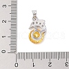 Rack Plating Brass Micro Pave Cubic Zirconia Pendants ZIRC-I066-01P-01-3
