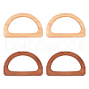 CHGCRAFT 4Pcs 2 Colors Wooden Bag Handle WOOD-CA0001-34-1