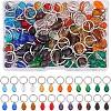 120Pcs 12 Colors Glass Charms PALLOY-GO00011-1