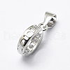 Anti-Tarnish Rhodium Plated 925 Sterling Silver Micro Pave Cubic Zirconia Pendant Bails STER-P034-37P-5