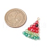 4Pcs 4 Colors Faceted Electroplate Glass Beaded Charms PALLOY-TA00257-2