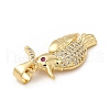 Rack Plating Brass Micro Pave Cubic Zirconia Pendants KK-E072-15G-3