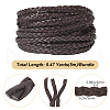 Flat PU Leather Braided Cord OCOR-WH0086-87B-04-2