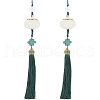 Resin Luminous Lotus Pendant Decorations HJEW-WH0042-56-1
