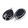 Natural Black Onyx(Dyed & Heated) Big Pendants KK-F868-30P-01-2