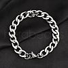 Non-Tarnish 304 Stainless Steel Curb Chain Bracelet for Men Women BJEW-G669-23P-1