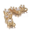 Brass Micro Clear Cubic Zirconia Pendants ZIRC-F120-019G-11-3