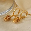 Chic Vintage Geometric Pinecone Brass Hoop Earrings AZ5781-3-1