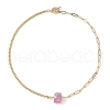Electroplated Natural Quartz Hexagon Prism Pendant Necklaces NJEW-JN04996-03-1