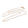 1mm Rack Plating Brass Cable Chain Adjustable Slider Necklaces for Women Men MAK-L044-04RG-1
