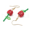 Grade A Round Glass Seed Beads Flower Dangle Earrings EJEW-MZ00451-4