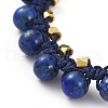 Natural Lapis Lazuli Braided Bead Bracelets BJEW-JB04914-02-3