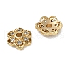 Brass Micro Pave Clear Cubic Zirconia Bead Caps KK-I719-13B-G-2