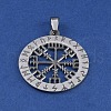 304 Stainless Steel Norse Viking Compass Amulet Pendants STAS-WH0029-32B-2