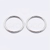 Anti-Tarnish Rhodium Plated 925 Sterling Silver Round Rings STER-F036-03P-0.5x4-2