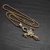 Egyptian Eye of Horus Ankh Cross 304 Stainless Steel Pendant Box Chain Necklaces for Men FS-WG917EC-02-1