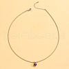Stainless Steel Natural Stone Pendant Necklace 18K Gold Plated Women's Clavicle Chain HW0705-1-1