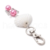 Angel Acrylic & Synthetic Turquoise & Shell Pendant Decorations HJEW-JM03175-01-5