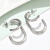 304 Stainless Steel Two-layer C-Shaped Stud Earrings EJEW-Z098-18P-2