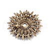 Sunflower Alloy Rhinestone Brooches for Backpack Clothes JEWB-M070-03AG-2