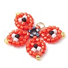Seed Beads Beaded Charms PALLOY-MZ00320-01-3
