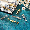 8Pcs 8 Styles Brass Clear Cubic Zirconia Watch Band Clasps ZIRC-TA0001-17-5