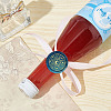 Brass Wax Seal Stamps with Wood Handle AJEW-WH0412-0150-5