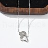 304 Stainless Steel White Enamel & Crystal Rhinestone Dog Pendant Necklaces for Women NJEW-M101-03P-3