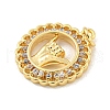 Brass Micro Pave Clear Cubic Zirconia Pendants KK-U007-01G-08-2