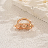 Brass Pave Cubic Zirconia Geometric Finger Rings for Women OE9222-1-2