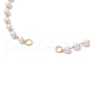 Handmade Brass & Round ABS Plastic Imitation Pearl Link Chain Bracelet Making AJEW-JB01326-2