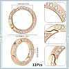 SUNNYCLUE 12Pcs Alloy Crystal Rhinestone Spring Gate Rings FIND-SC0012-68KCG-2