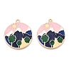 Rack Plating Alloy Enamel Pendants ENAM-N056-380KCG-1