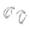 304 Stainless Steel Triple Stud Earrings EJEW-Z098-16P-3