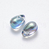 Transparent Spray Painted Glass Charms GLAA-R211-03-D02-2