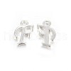 Silver Color Plated Alloy Letter Pendants PALLOY-J718-01S-F-1