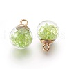 Transparent Glass Bottle Pendants GLAA-L018-10-2