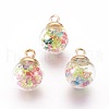 Transparent Glass Bottle Pendants GLAA-L018-02-1