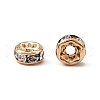 Rack Plating Brass Crystal Rhinestone Rondelle Space Beads RB-D303-KCG-2