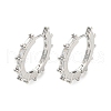 Brass with Cubic Zirconia Hoop Earrings EJEW-G363-09P-1