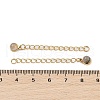 Ion Plating(IP) 316 Surgical Stainless Steel Curb Chain Extender with Natural Labradorite Round Charm STAS-A097-01G-11-3