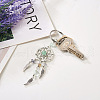 Kissitty 20Pcs 10 Style Natural Chip Gemstone Keychain KEYC-KS0001-05-8