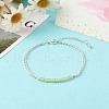 Natural Peridot Beaded Bracelets BJEW-JB06384-05-2
