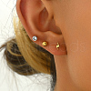 Elegant 3 Pairs Lightning Bolt & Round Stainless Steel Stud Earrings WH4454-4