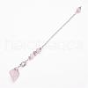 Rough Natural Rose Quartz Dowsing Pendulums PALLOY-JF00291-01-1