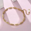 304 Stainless Steel Spring Oval Link Chain Bracelets for Women Men BJEW-S164-01G-1