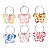 6Pcs 6 Style Printed Acrylic Butterfly Keychains KEYC-JKC01239-2